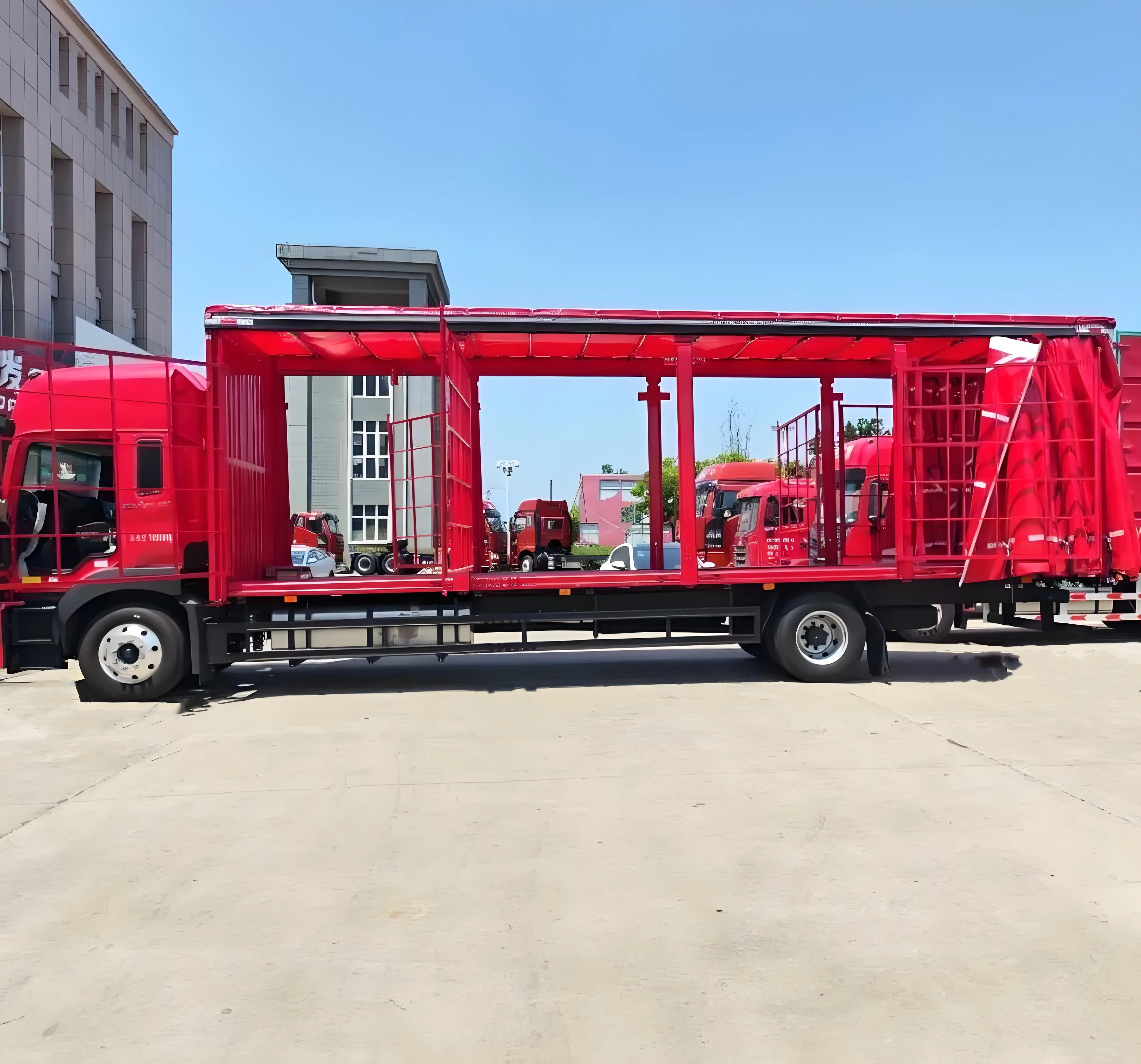 2 3 4 Axles Drop Side Wall Sidewall Board Bulk Fence Stake Van Curtain Box Drop Dump Tipper Flatbed Container Truck Semi Trailer