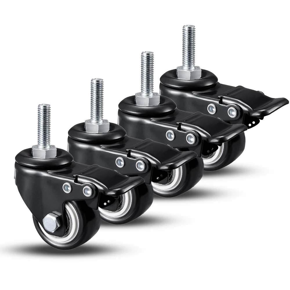 Best Quiet Office Chair Furniture Industrial Heavy Duty Universal Thread Stem Swivel Caster Wheels with PVC PU Wheel Brakes