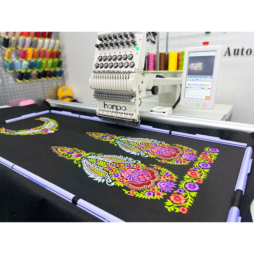 HONPO Manufacturer 1200*500mm computer embroidery machine with factory price