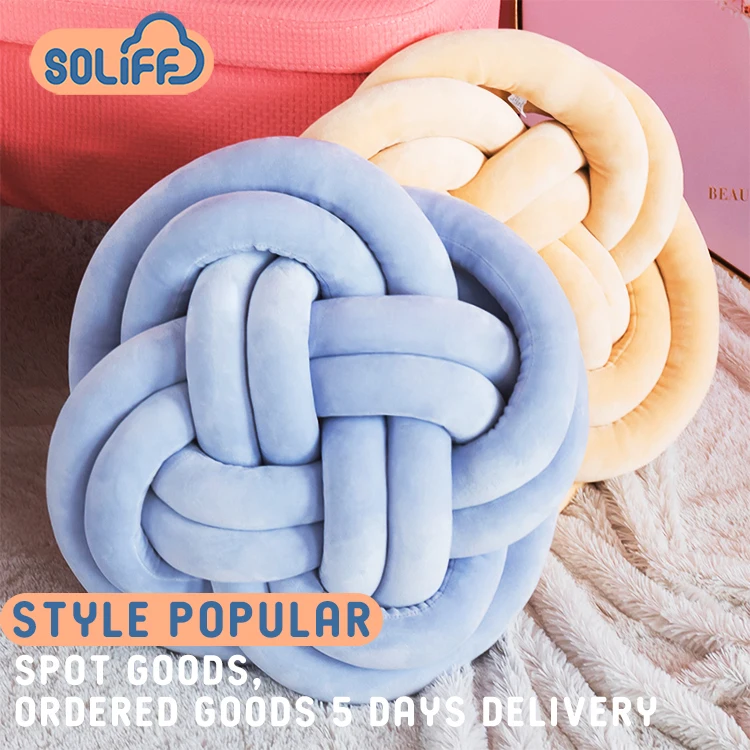 fashion throw pillow soft back support knot pillow