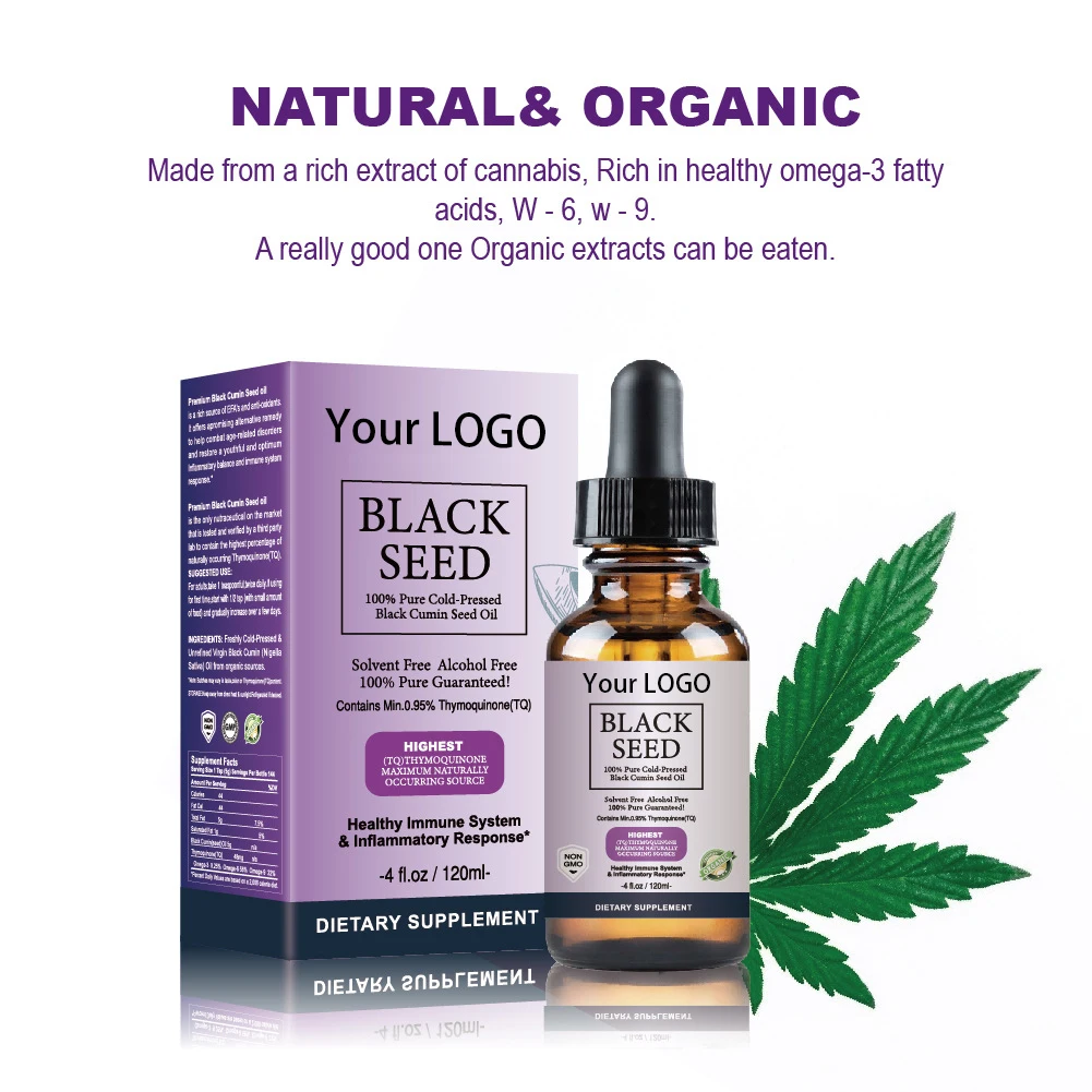 Wholesale Custom LOGO OEM 100% Natural Pure Organic Anti-Dry Anti-Aging Moisturizing Cold Pressed Black Seed Essential Oil