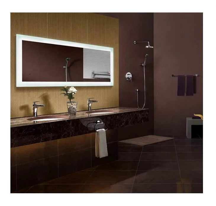 Bath Mirror CE IP44 SAA Listed Fog Free Shaving Mirror Luxury Hotel Bathroom Vanity Wall Mounted LED Mirror For Shower