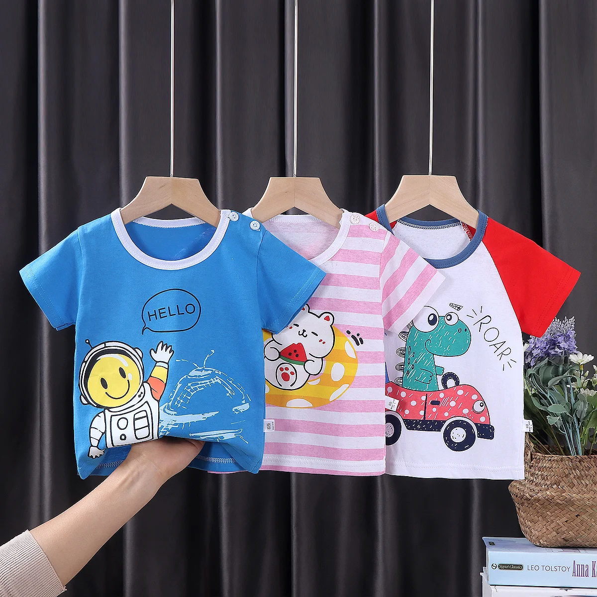 Wholesale  kids t-shirts cotton summer Cartoon boys and Girls t-shirts Soft Casual Custom Print