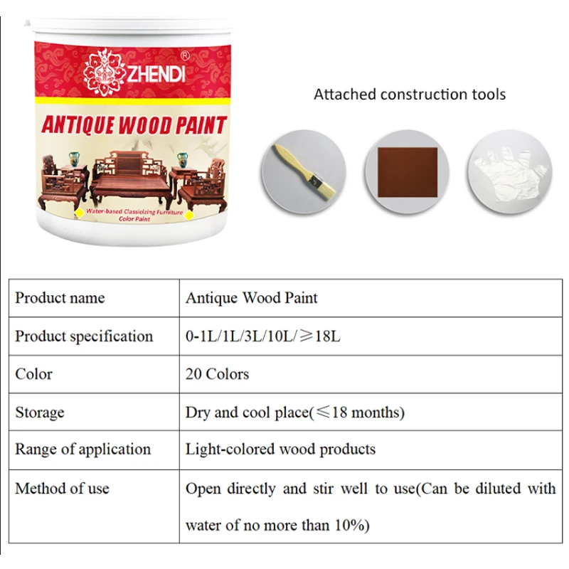 Antique Wooden Paint Classical Furniture Plate Paint With Beautiful Paint Film