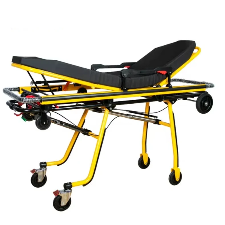 YFTA-A8 Ambulance Stretcher Trolley Equipped with a reversible two-stage IV stand, adjustable in height