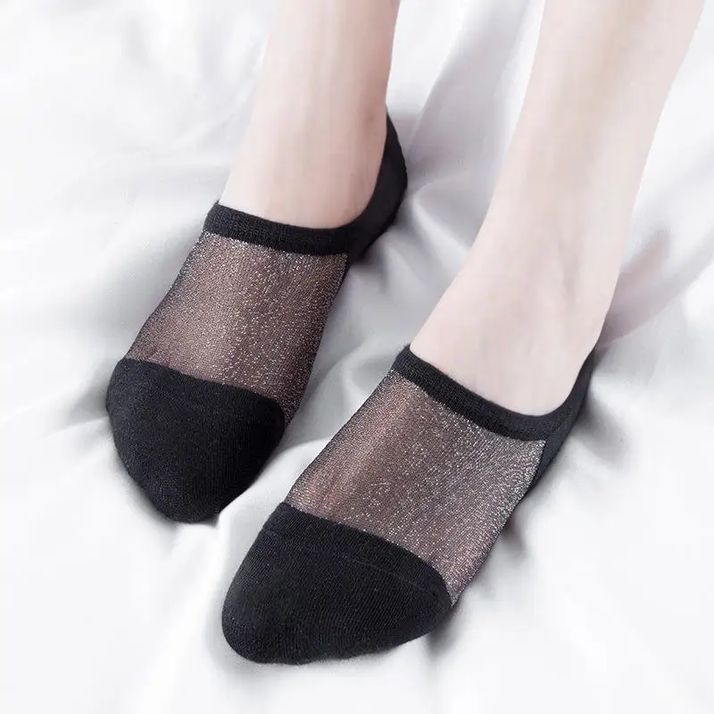 Factory Wholesale Comfortable Summer No Show Girls Lace Mesh Socks Women Silk Socks