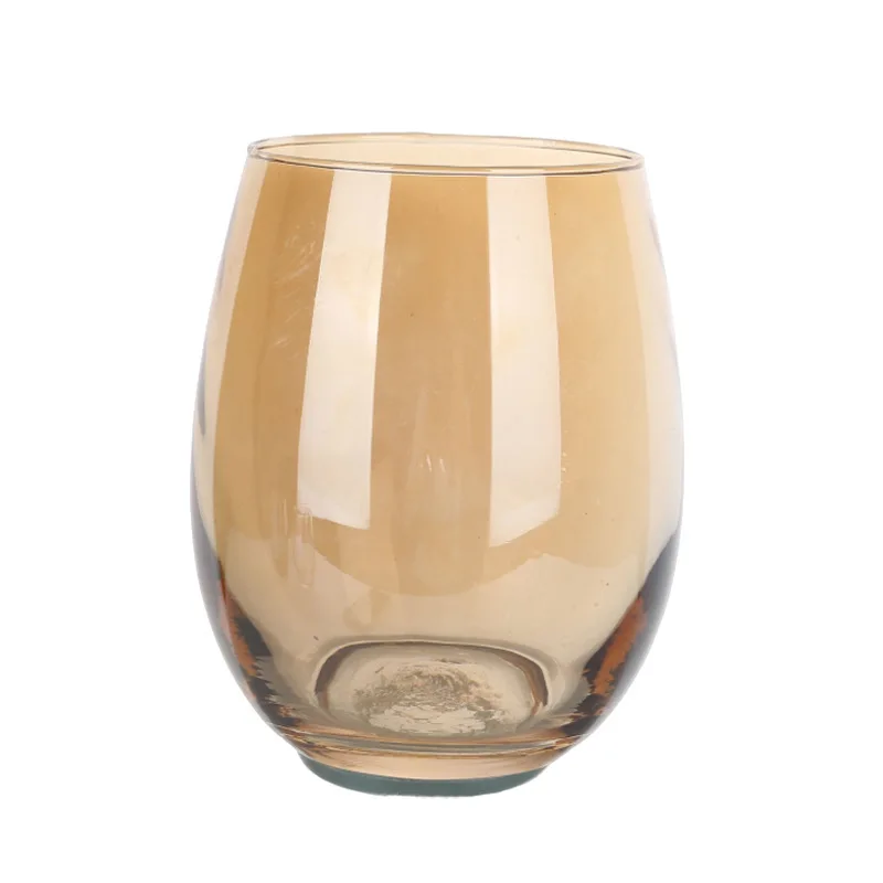 Crystal Clear Borosilicate Glass Stemless Red Wine Glasses For Juice Water