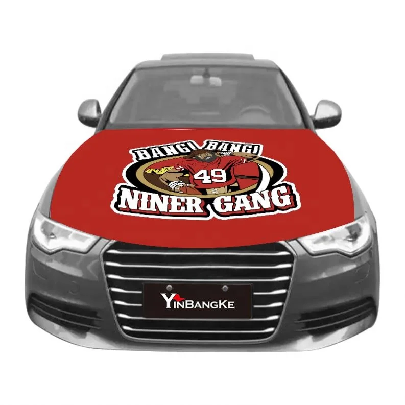 Custom Football Team  49Ers Niners Gang Cowboys Raiders  New Designs Car Engine Hood Cover Flags