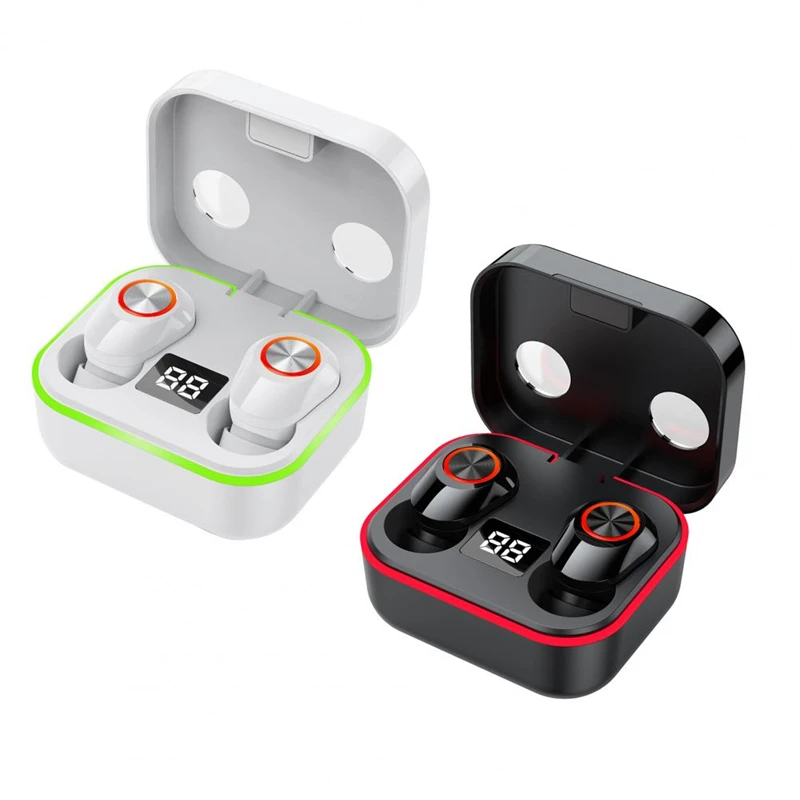 M8 TWS  Mirror Type Breathing Light Wireless Earphones V5.0 EDR In-Ear Stereo Bass Headset Anti-Noise Sports Headphone Earbuds