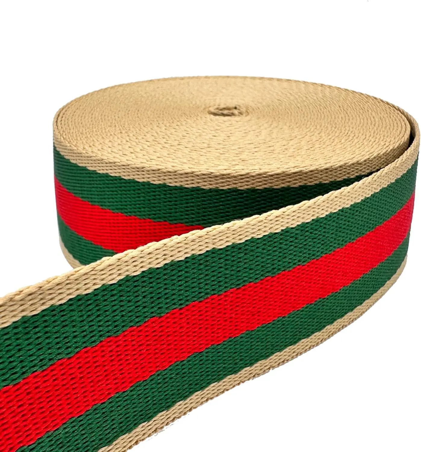 Factory wholesale 1.5inches striped jacquardpolyester/cotton webbing strap roll