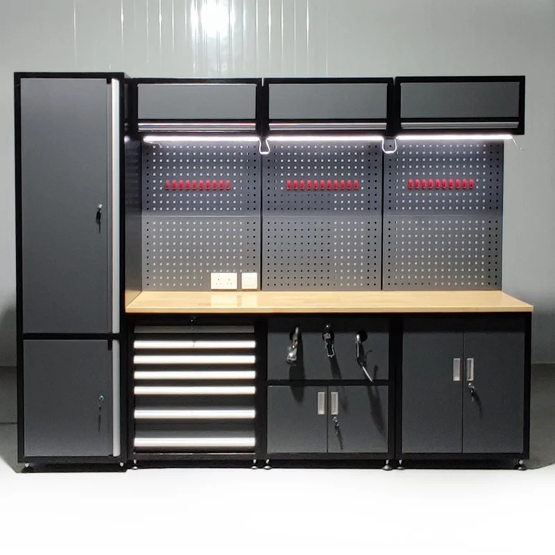 8 Drawers Rolling Tool Chest Storage  on 4 Wheels  High Capacity Tool Trolly Box with Lock for Garage Warehouse Tool Cabinet