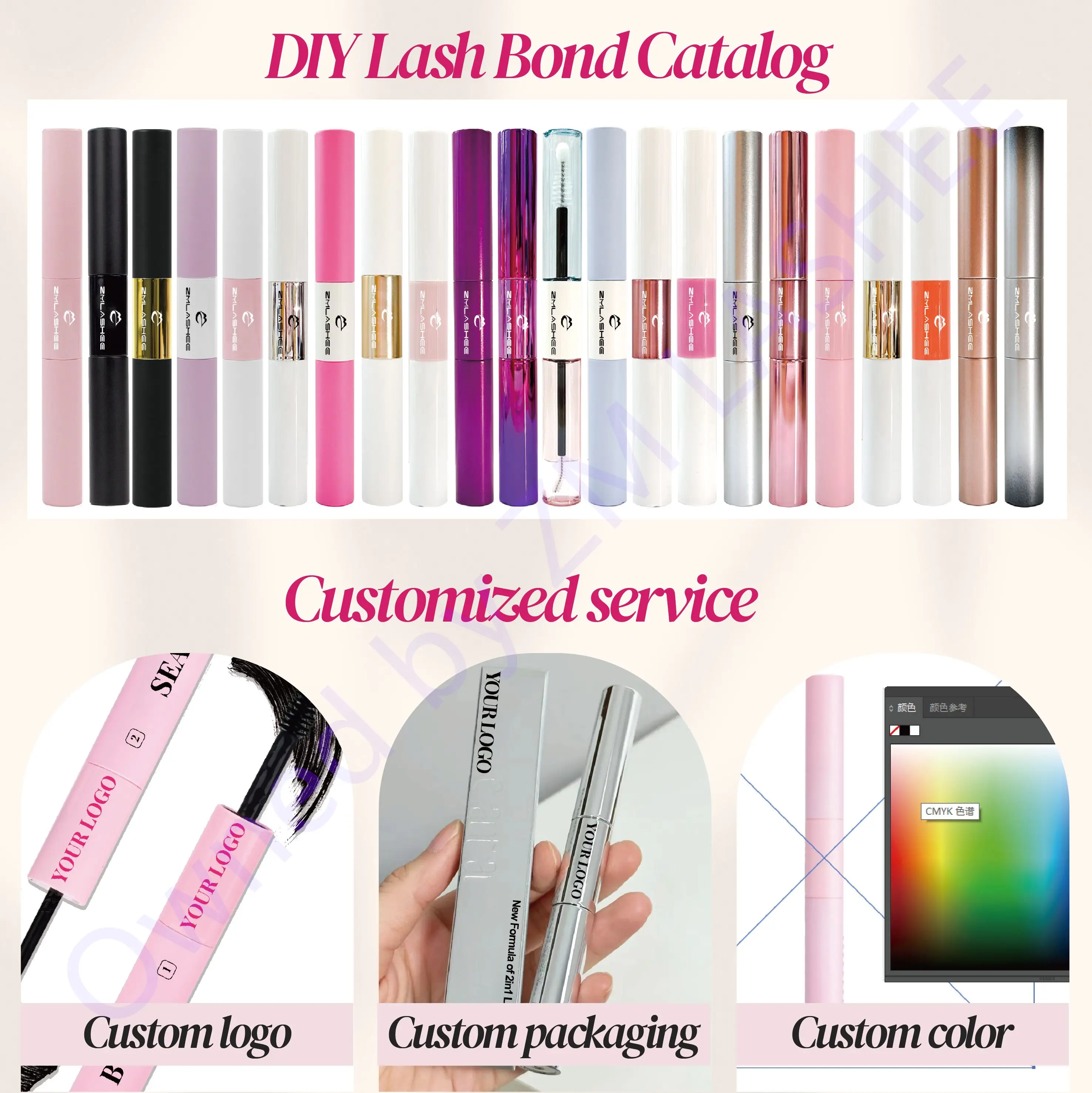 reusable 2-3 times natural C D L curl segment lash cluster kit lasting 2 week diy lash extension kit 2 in 1 lash bond and seal