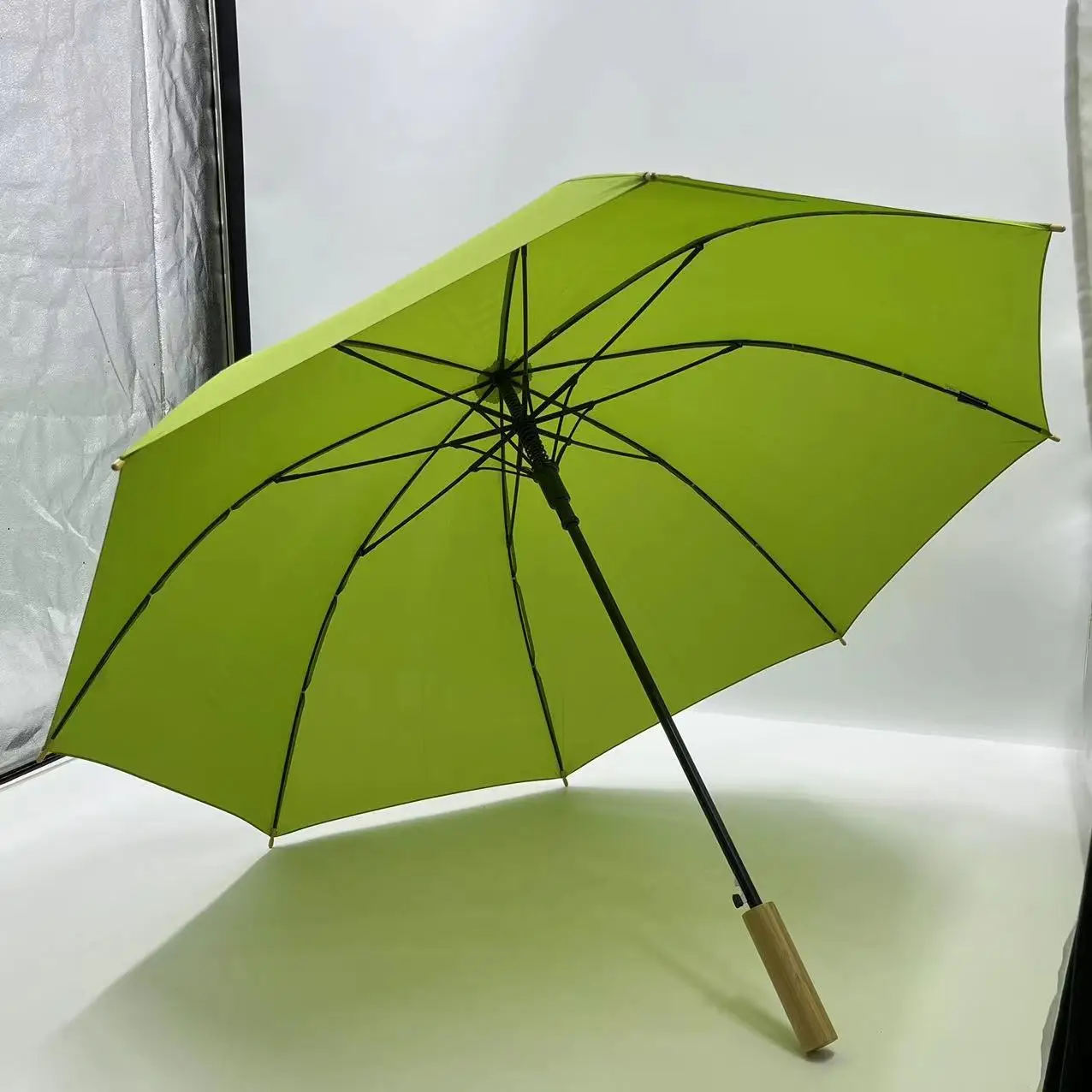 Custom Logo 190T Pongee Material One-Piece Full Body Straight Golf Umbrella Automatic Open & Close for Rain Sun Travel Gift