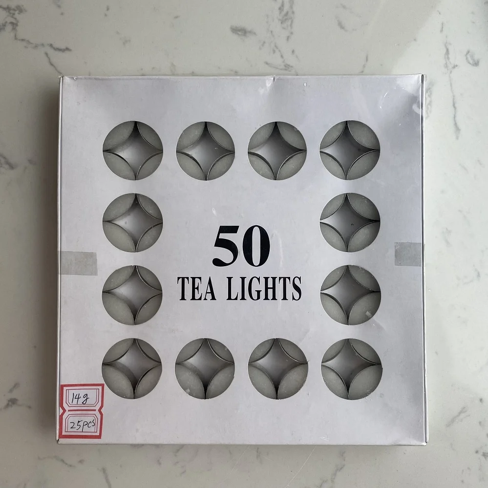 European market baptism candles cemetery candle paraffin wax smokeless pressed tealight candles on hot sale