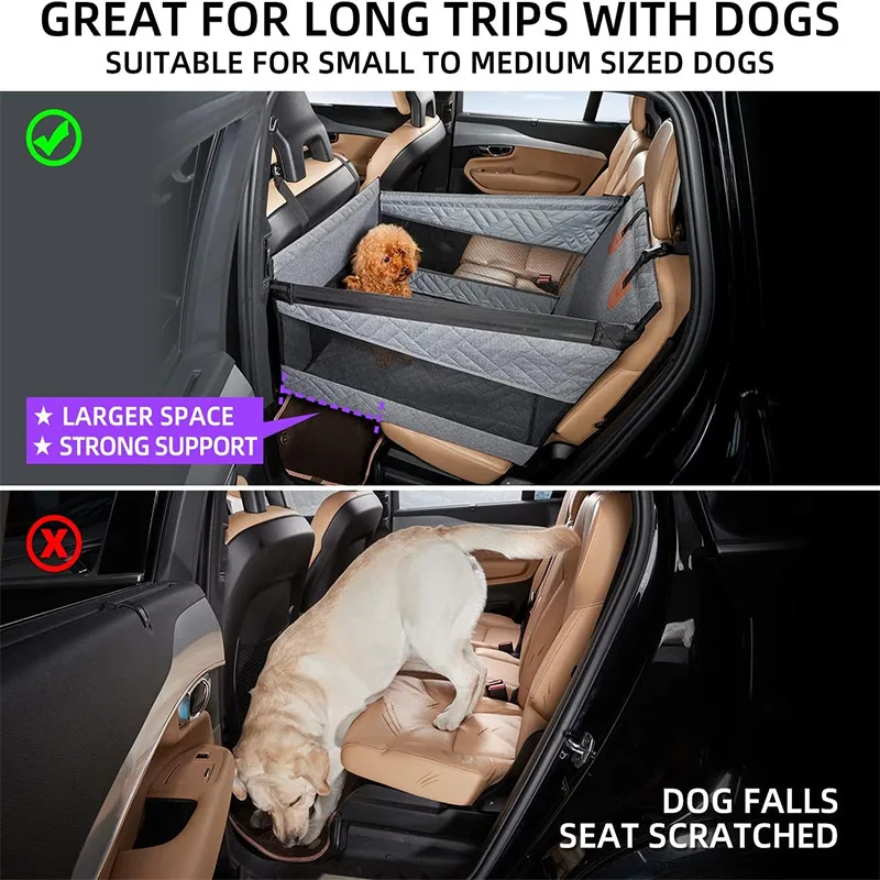 Oxford Cloth Waterproof and Anti-Soil Pet Car Mat for Rear Seat with Durable Hard Bottom - Ideal for Dogs and Cats Traveling