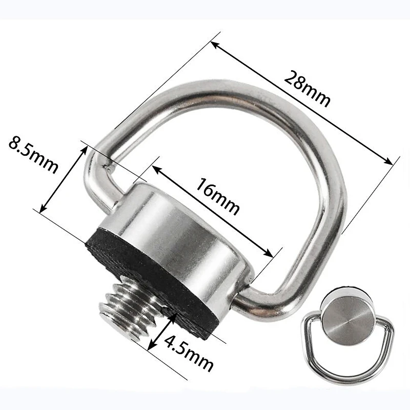 Stainless Steel 1/4 D-Ring camera screw quick release screw for dslr camera