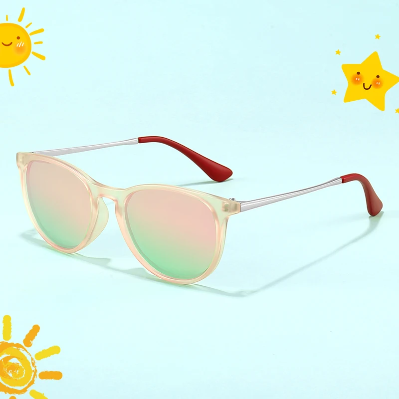 2022 Newest Hot Kids Eyeglasses Classic Vintage Metal PC Colorful Designer Sun Glasses Polarized Bulk Kids Sunglasses