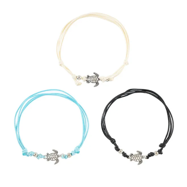 Explosion Simple Personalized Heart Feet Double Layer Beach Anklets Female Ankle Jewellery