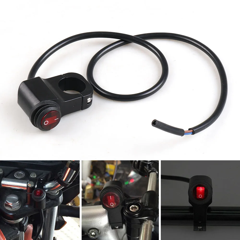 AlcantaLED  Motorcycle Aluminium Alloy Switches 22mm Handlebar Headlight Switch 3 Wires Waterproof other car light accessories