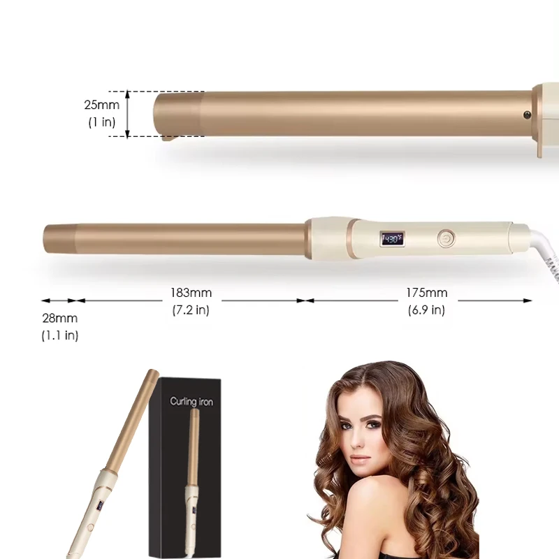 PTC Electric Curling Iron Portable Ceramic Rotating Hair Wave Curler Professional Curling Iron Wand