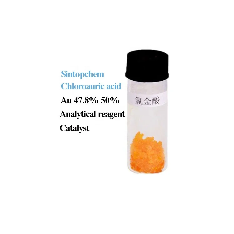 Best Selling Chloroauric Acid HAuCl4.4h2o Chloroauric Acid Gold Catalyst Yellow Chloride Powder CAS 16903-35-8 with Best Price