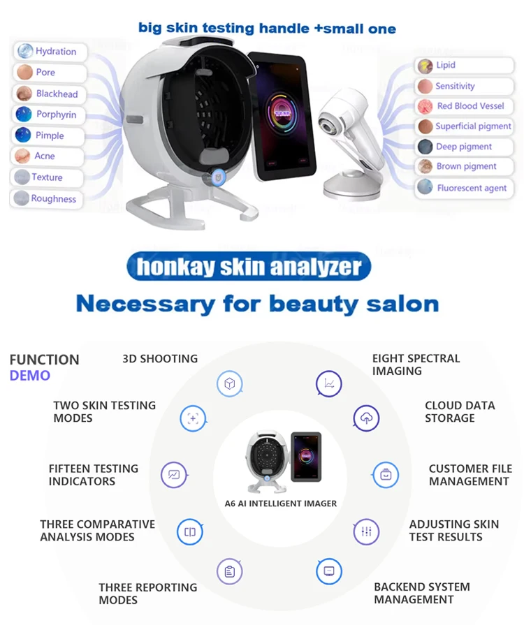 Cloud Storage Skin Management System Skin Analyzer Spectrophotometer 3d Skin Diagnosis System