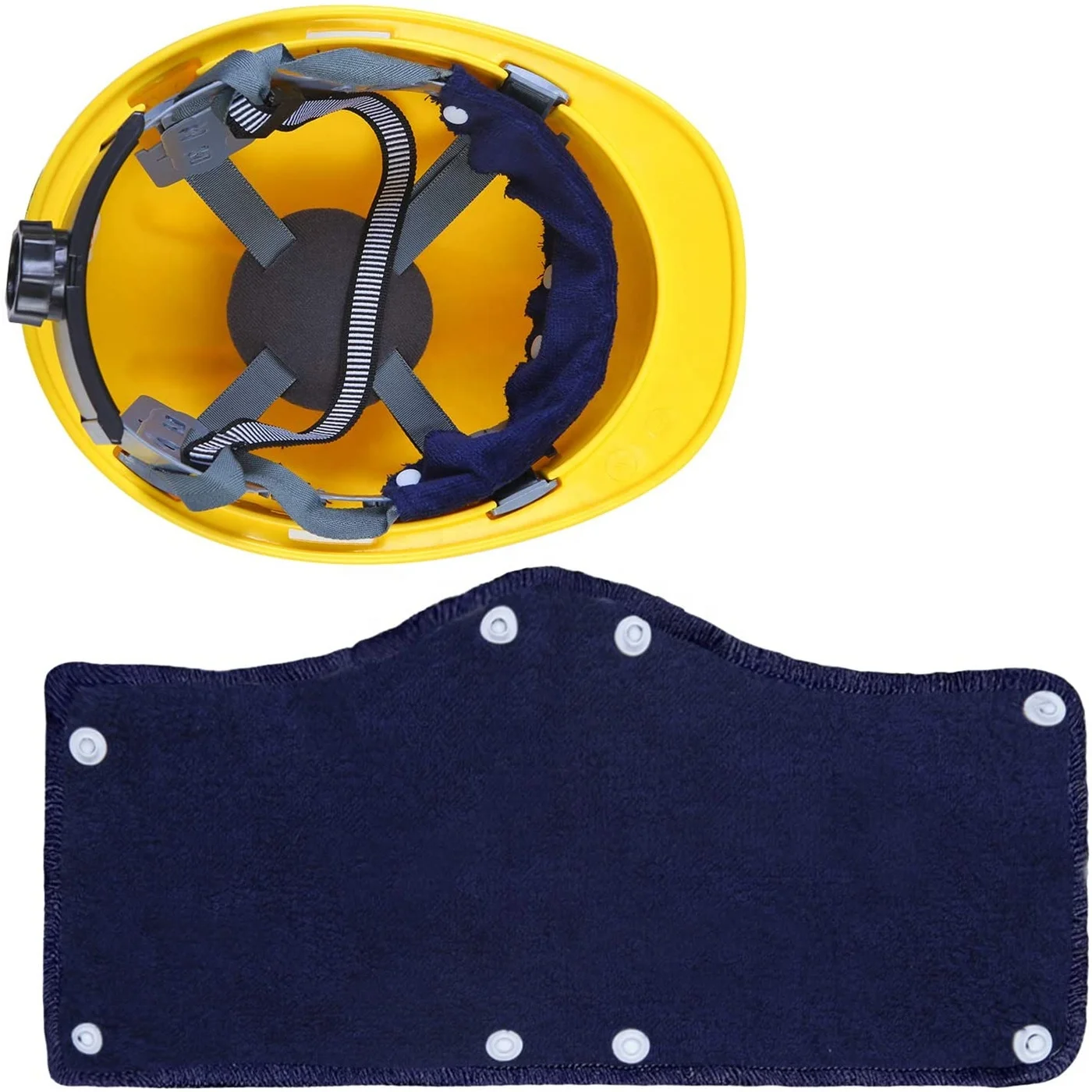 2022 OEM Terry Topper Snap-On Hard Hat Sweatband Washable Terry cotton Hard Hat Sweatband