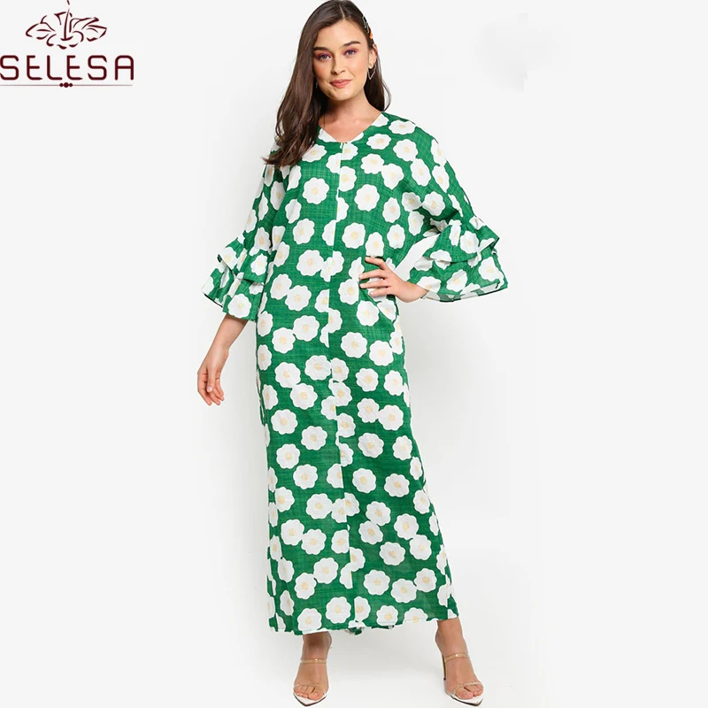 Elegant Muslim Dress Front Open Abaya Loose High Quality Dubai Cardigan Kimono