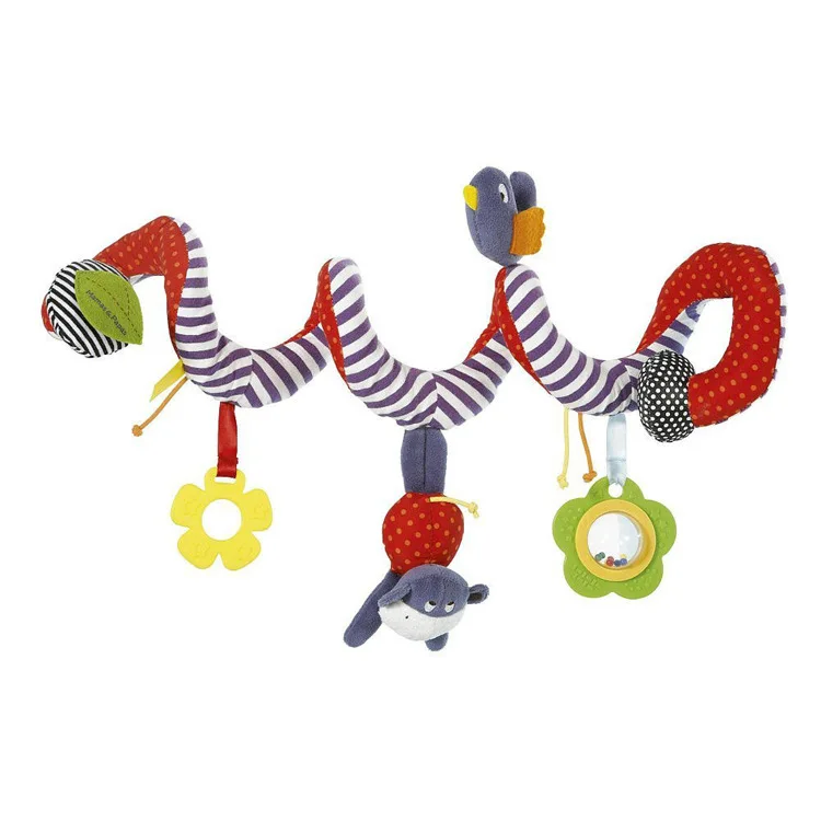 Custom Stuffed Cute Cartoon Newborn Crib Bed Hanging Spiral Plush Toy Baby Spiral Hanging Toys Other Baby Toys