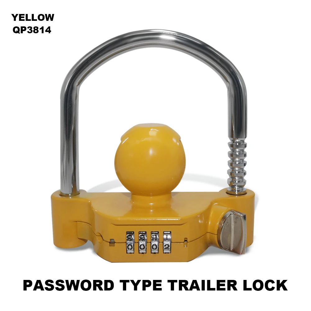 Tow Ball Security Anti-Theft Trailer Coupler Hitch Lock U-Shape Universal Heavy-Duty Adjustable Password type trailer lock