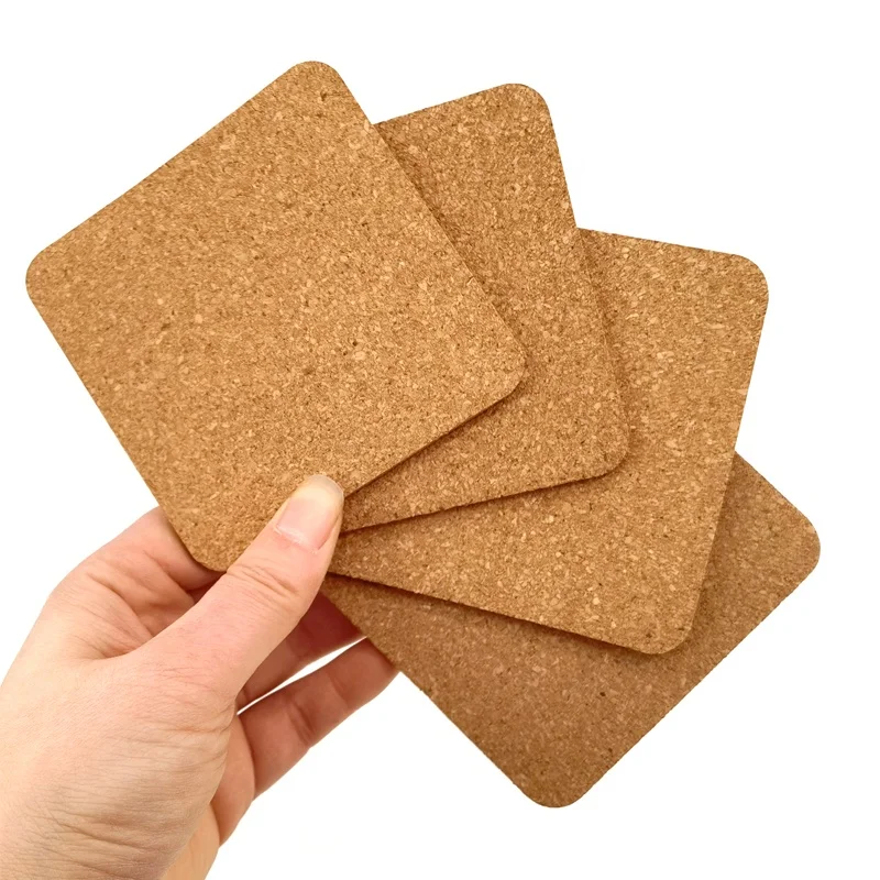 2022 Most Popular Square blank cork coaster 10 x 10 cork coaster square set of 6pcs