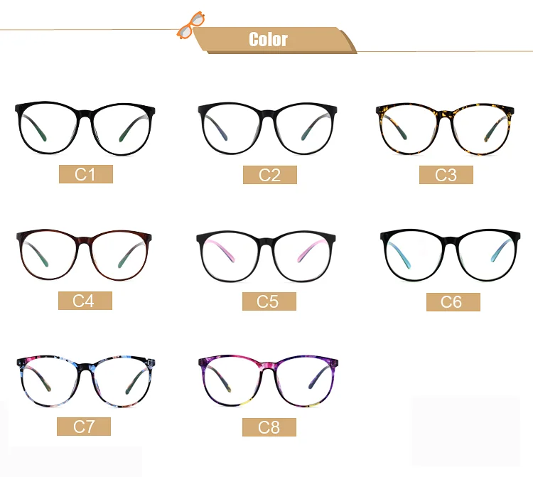 DOISYER 2020 branded designer clear 100% big frame adult round anti blue light blocker blocking glasses