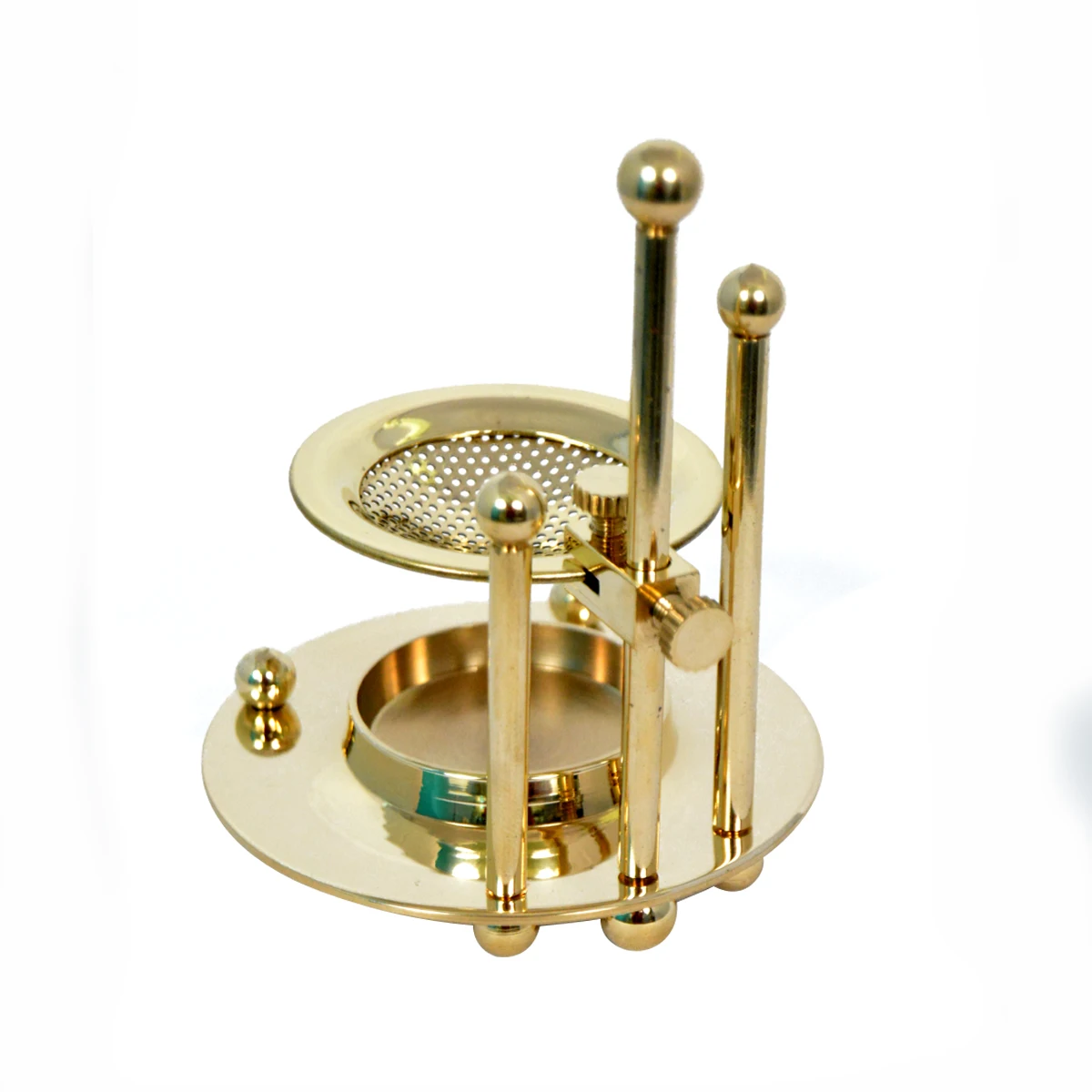 Modern Polished Brass Incense Burner with Adjustable Height for Candle Solid Oud Charcoal Resin Meditation Incense Holder