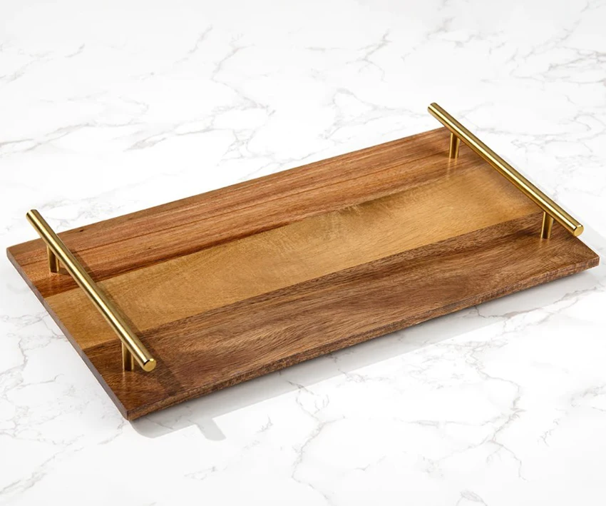 Handcrafted Rustic Vintage Wooden Boards for Serving Foods Wooden Trays with Handles Stylish Farmhouse Decor Serving Platter