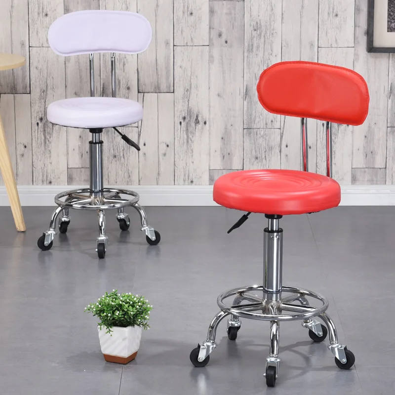 Modern Office Computer Drafting Swivel Task Chair Height Adjustable Swivel Chair Pu Leather Rolling Stool with Footrest