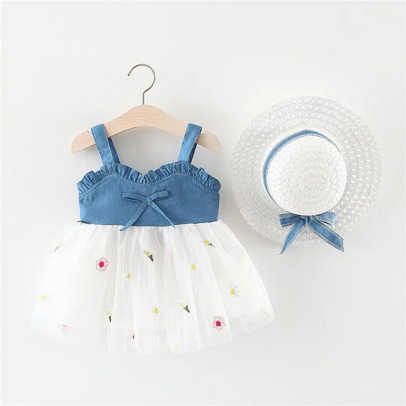 
2019 Girls Casual Party Pinafore Flower Kids Ruffle Shoulder Floral Baby Dress 