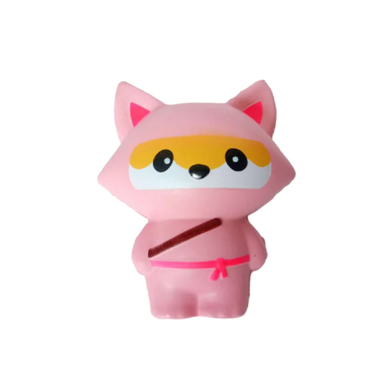 China supplier squishy big pink ninja fox squeeze cute squishy toys japan