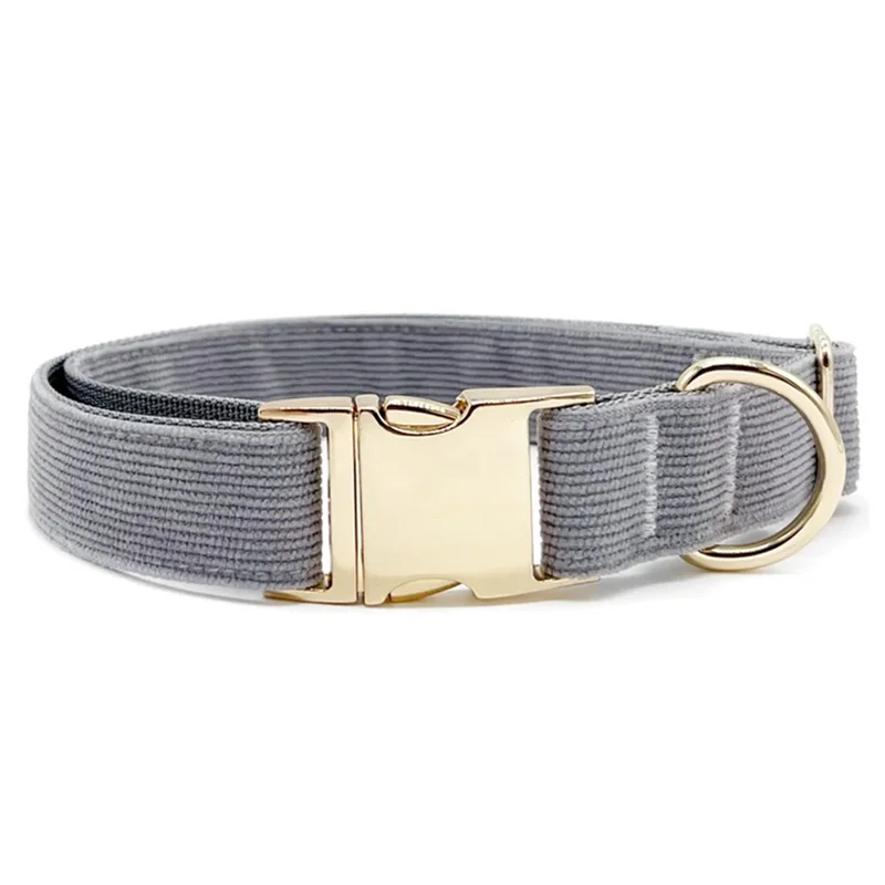 Personalize High Quality Cotton Fabric Nylon Webbing Metal Hardware Dog Collar