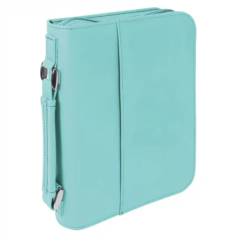 New Product PU Leather Bible Document Bag for Women With Detachable Wristlet Strap Debossed Bible Cover Case