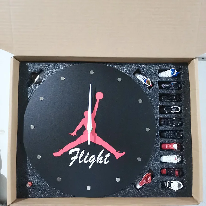 Модные 12 дюймов jordan часы DIY Современный стиль 3D модель обуви Баскетбольная обувь настенные пресс-форм