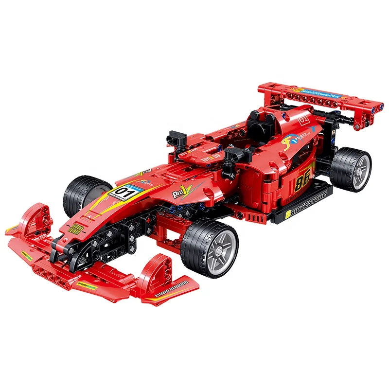 458 PCS Bricks Toy F1 F1 World Grand Racing Car Building Blocks Toys Red Plastic Block ABS Block Set Military Plastic Toy Truck