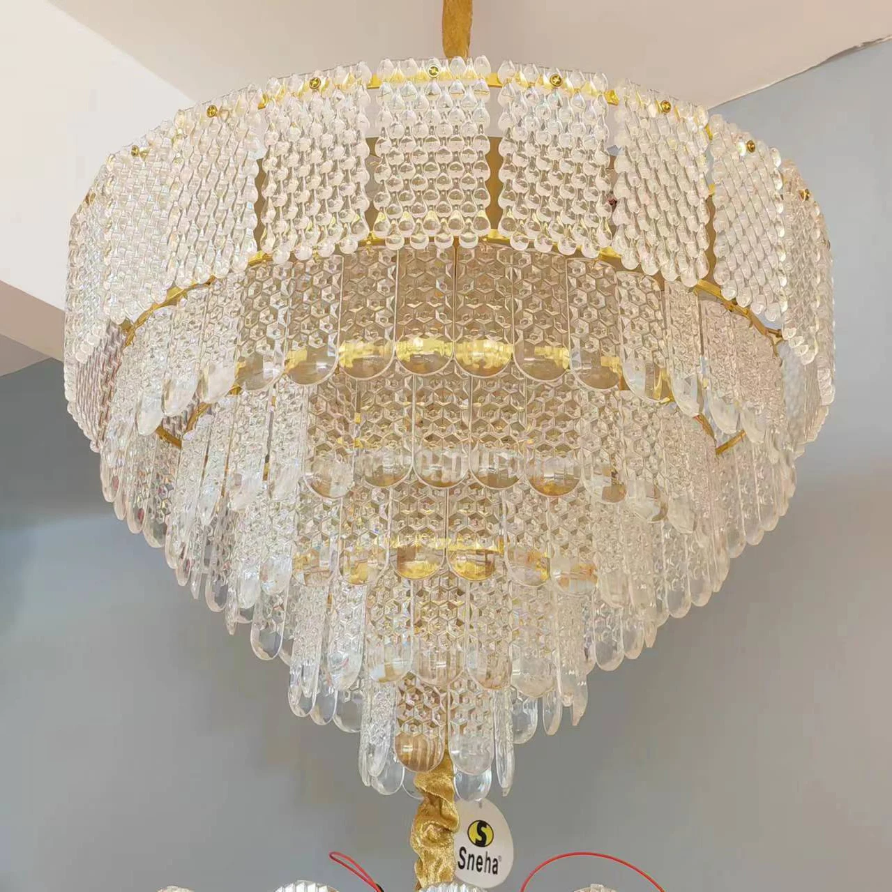 Factory Custom Luxury Villa Wedding Crystal LED Pendant Light Modern Decoration Large Hotel Chandelier