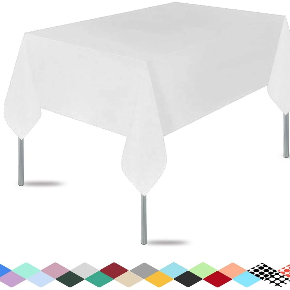 Heavy Duty Waterproof Disposable Plastic Tablecloth Solid Color Table Cover for Wedding Party Banquet Burgundy