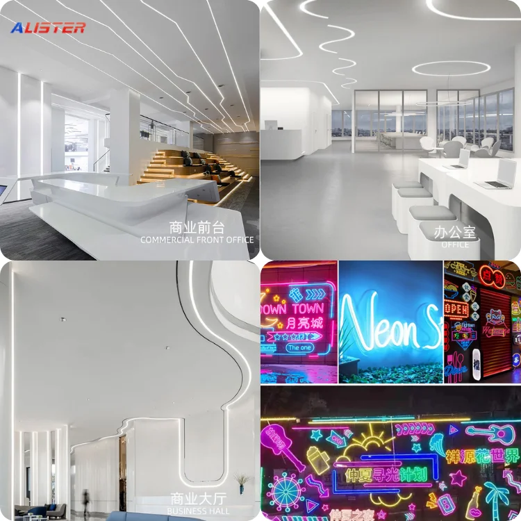 Factory  DC12V Custom OEM Size Color LED Noen Light Flex Rope Strip RGB Neon Sign Sale Milky Silicone Rubber Tube For Led Strip