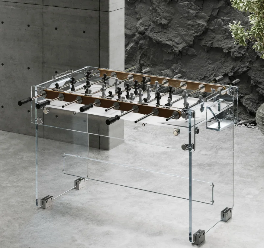 2024 Hot New Clear Acrylic 55' Full Size Foosball Table Game Soccer Table for Game Rooms,Bars,Patios with 8 Balls