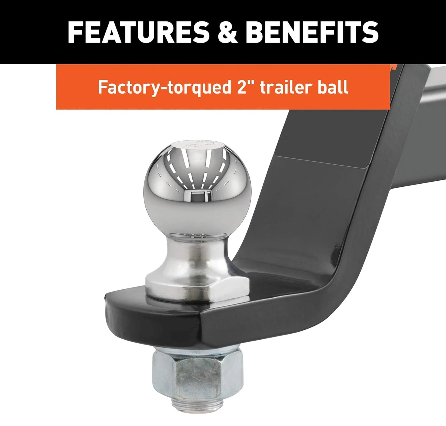 Car Accessories Trailer Hitch Mount with 2-Inch Ball & Pin, Fits 2-In Receiver Trailer Hitch Ball Mount