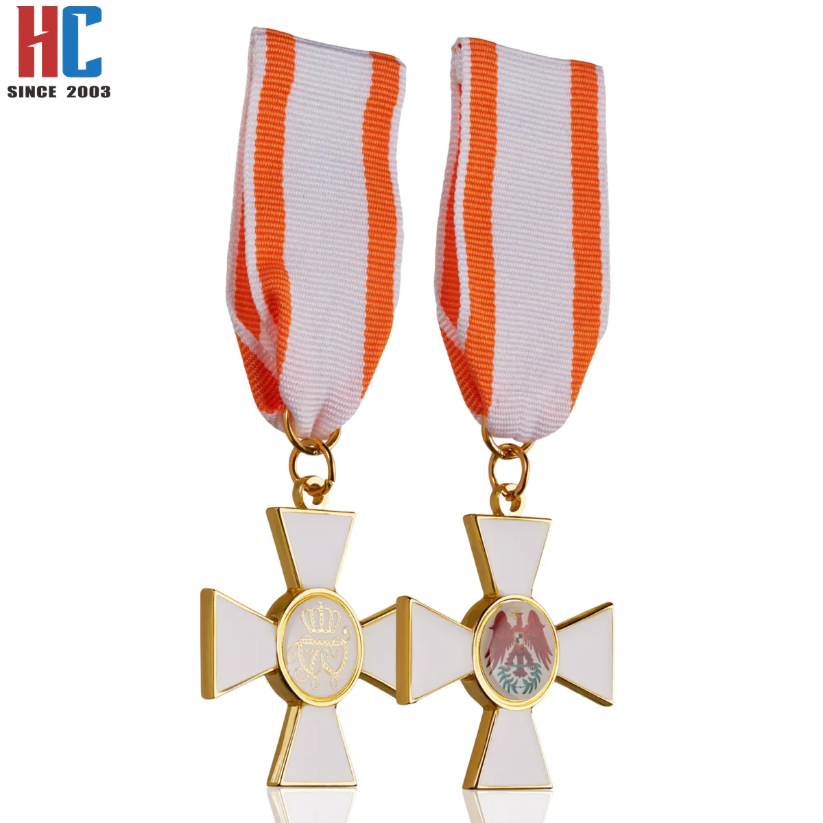 Металлический значок с лентой на 20 лет