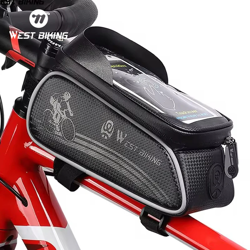 Водонепроницаемая велосипедная сумка WEST BIKING верхняя и передняя рамы для горных велосипедов дорожных держатель телефона с сенсорным экраном 6 дюймов