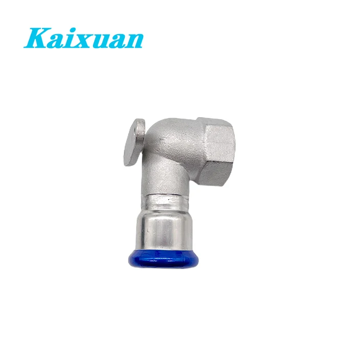 Factory Direct Sales & Free Sample stainless steel 304 press pipe fittings 90 degree short female elbow with wall plate Inox