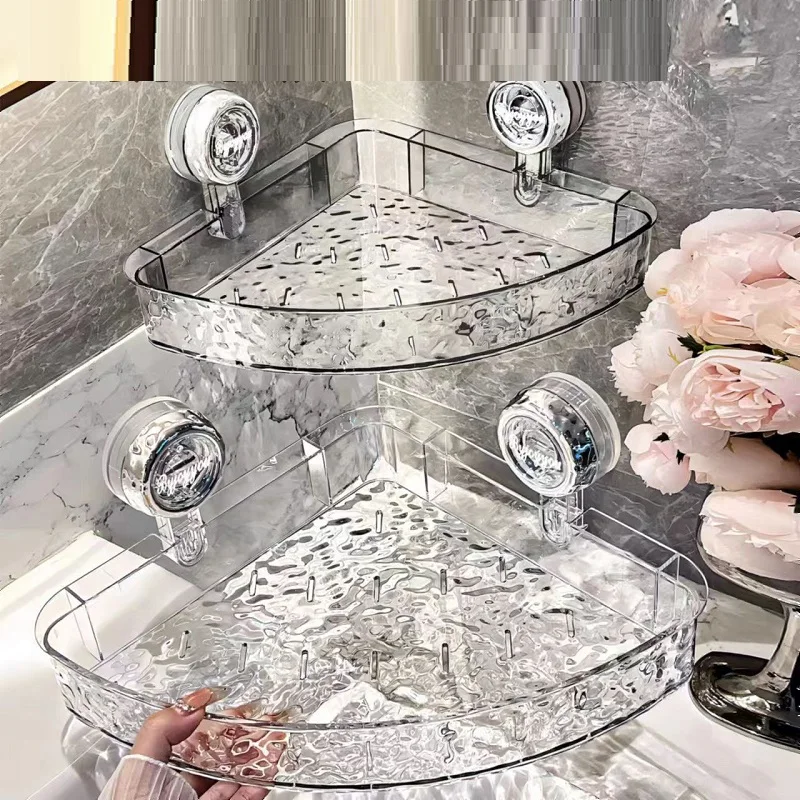Aoniu Bathroom Kitchen Sink Soap Saver Tray Suction Cup Soap Sponge Holder Wall-Mounted Storage Racks